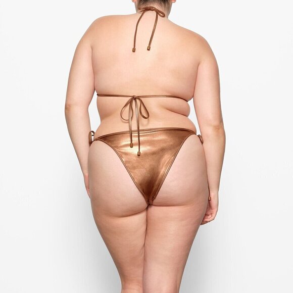SKIMS Metallic Swim Skimpy Tie Bikini Bottom Penny NWT Size XL - Picture 3 of 11